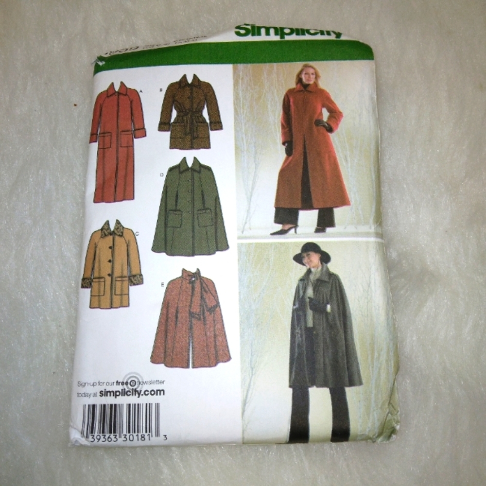 SIMPLICITY 3959 Sz 8-16 Misses Lined Coat, Jacket And Amazing Capes